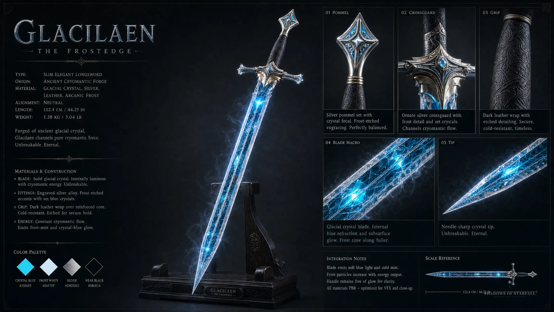 Design-Sheet des Artefakts Glacilaen