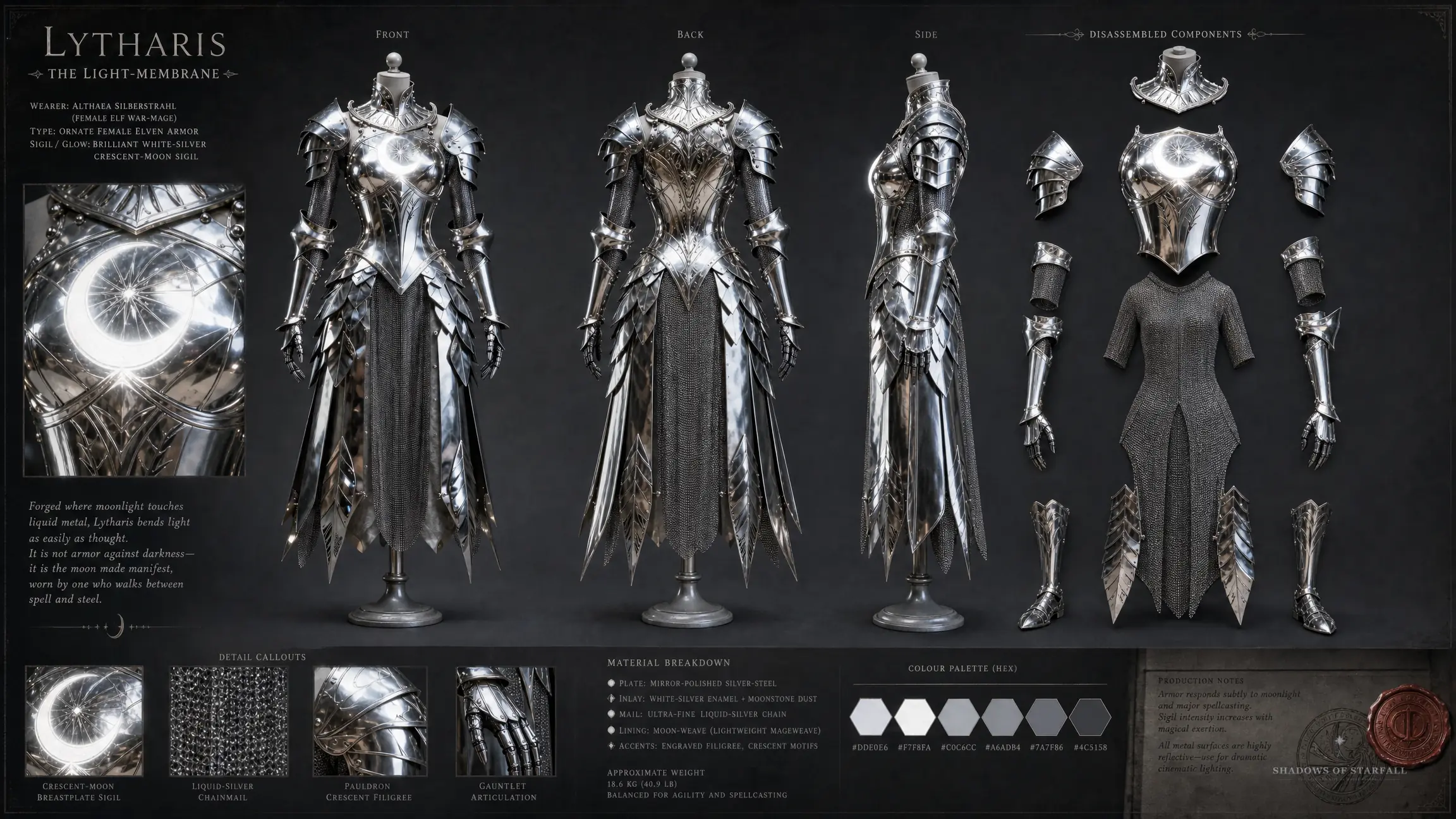 Design-Sheet des Artefakts Lytharis