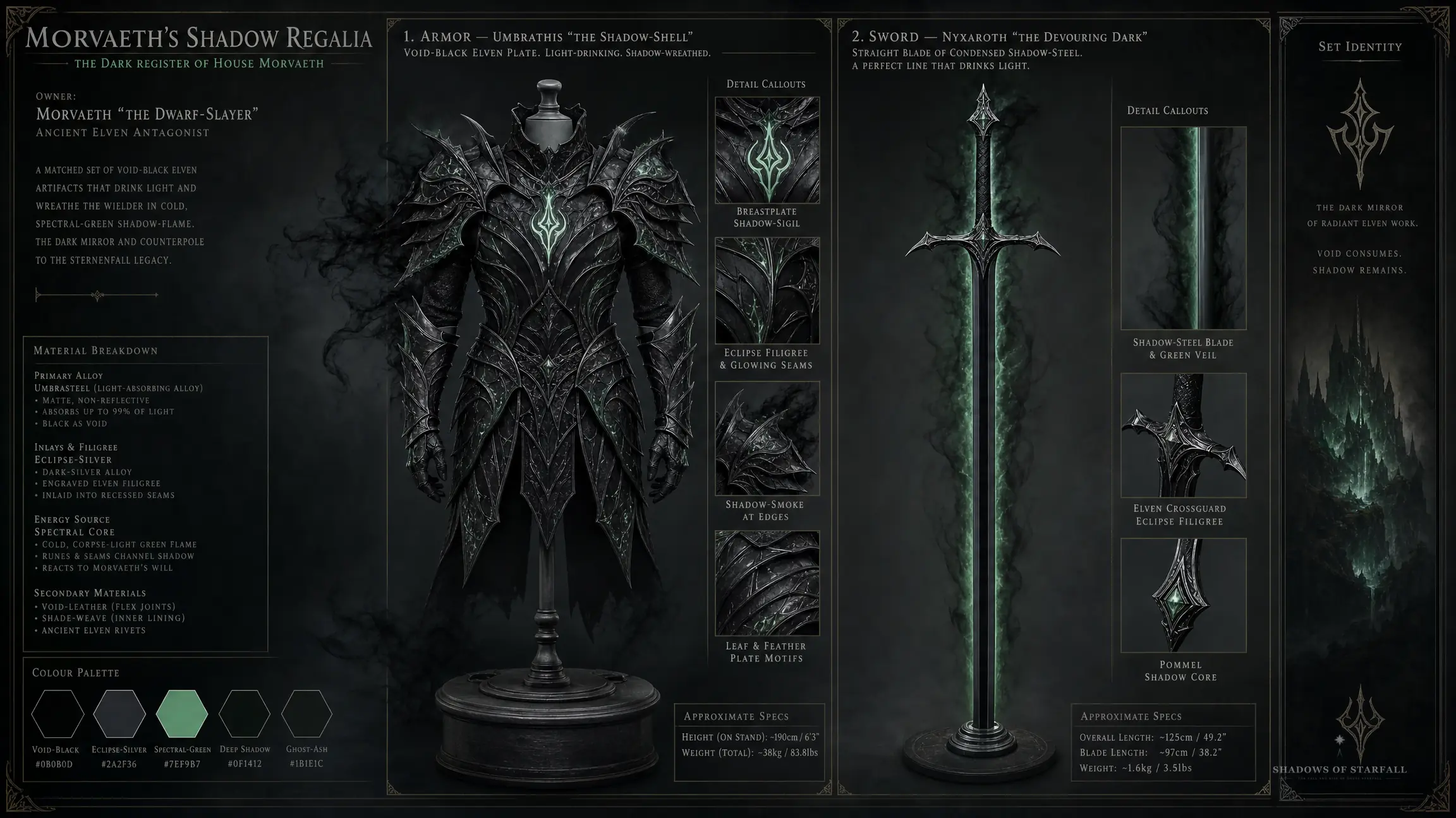 Design-Sheet des Artefakts Umbrathis & Nyxaroth