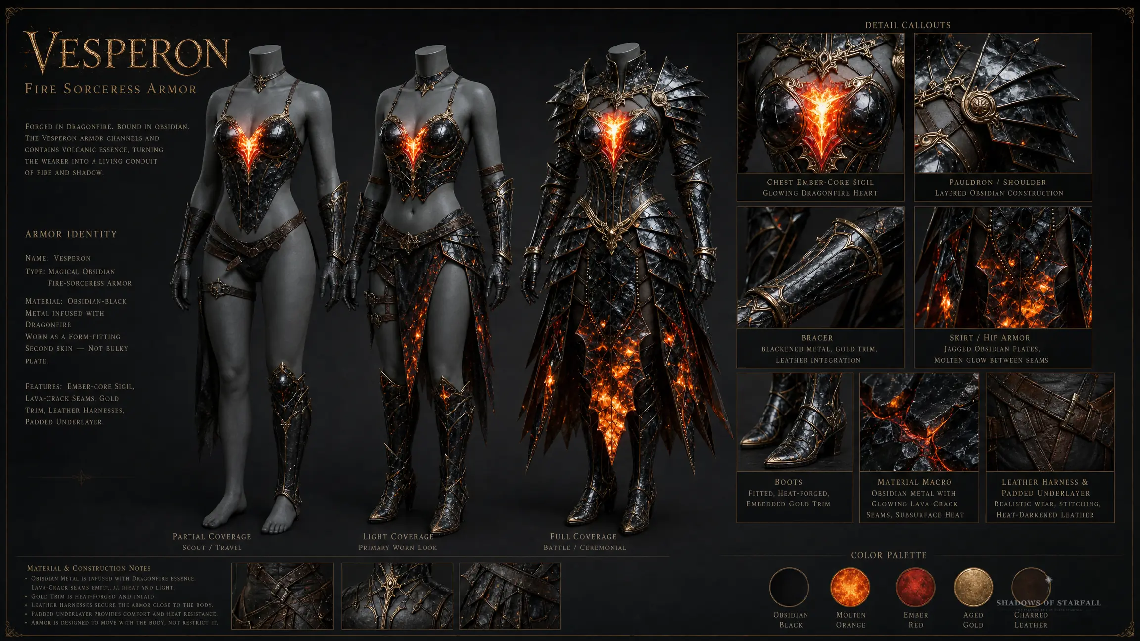 Design-Sheet des Artefakts Vesperon