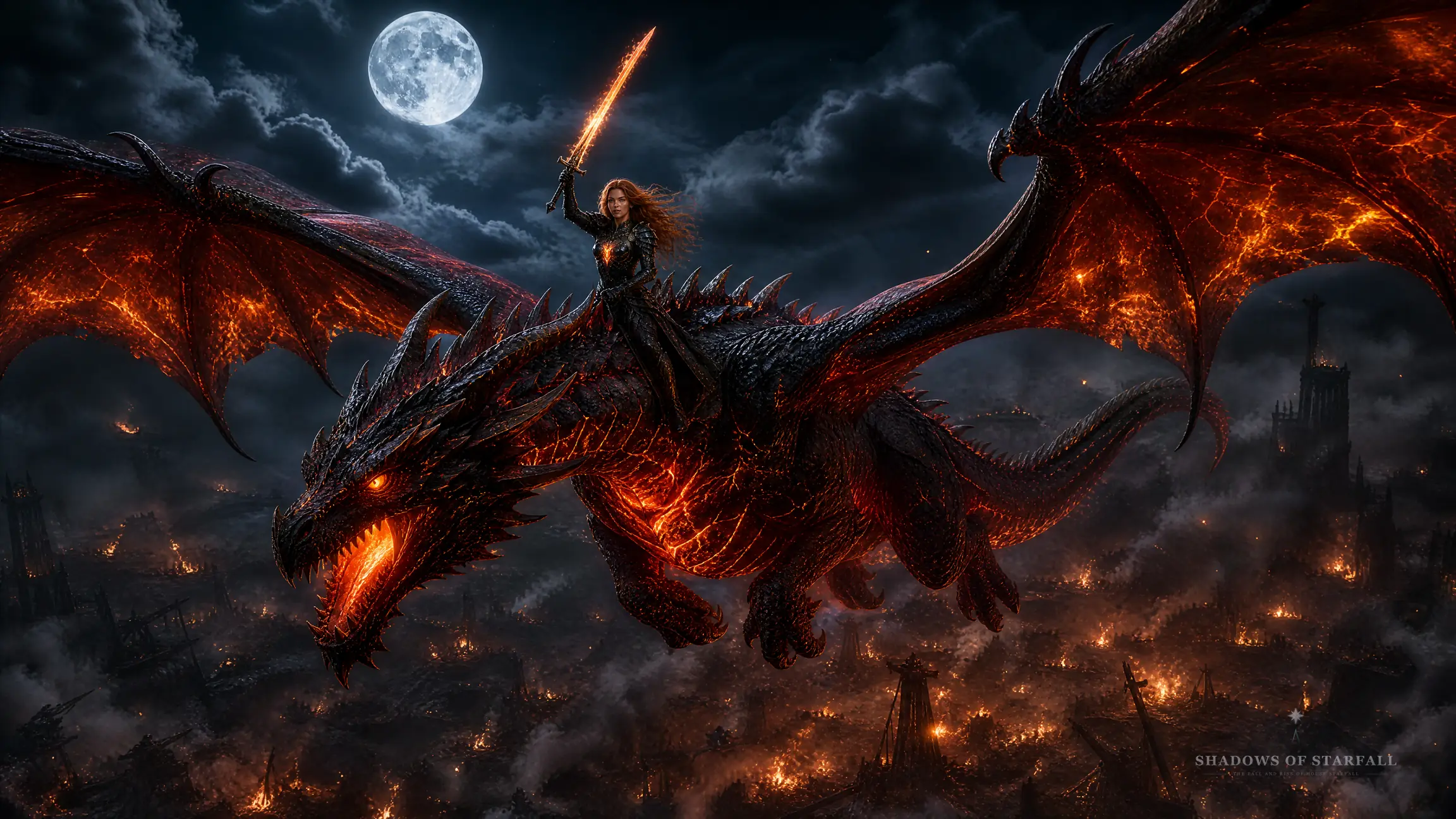 Aryael Sternenfall mit ihrem Drachen Erevan