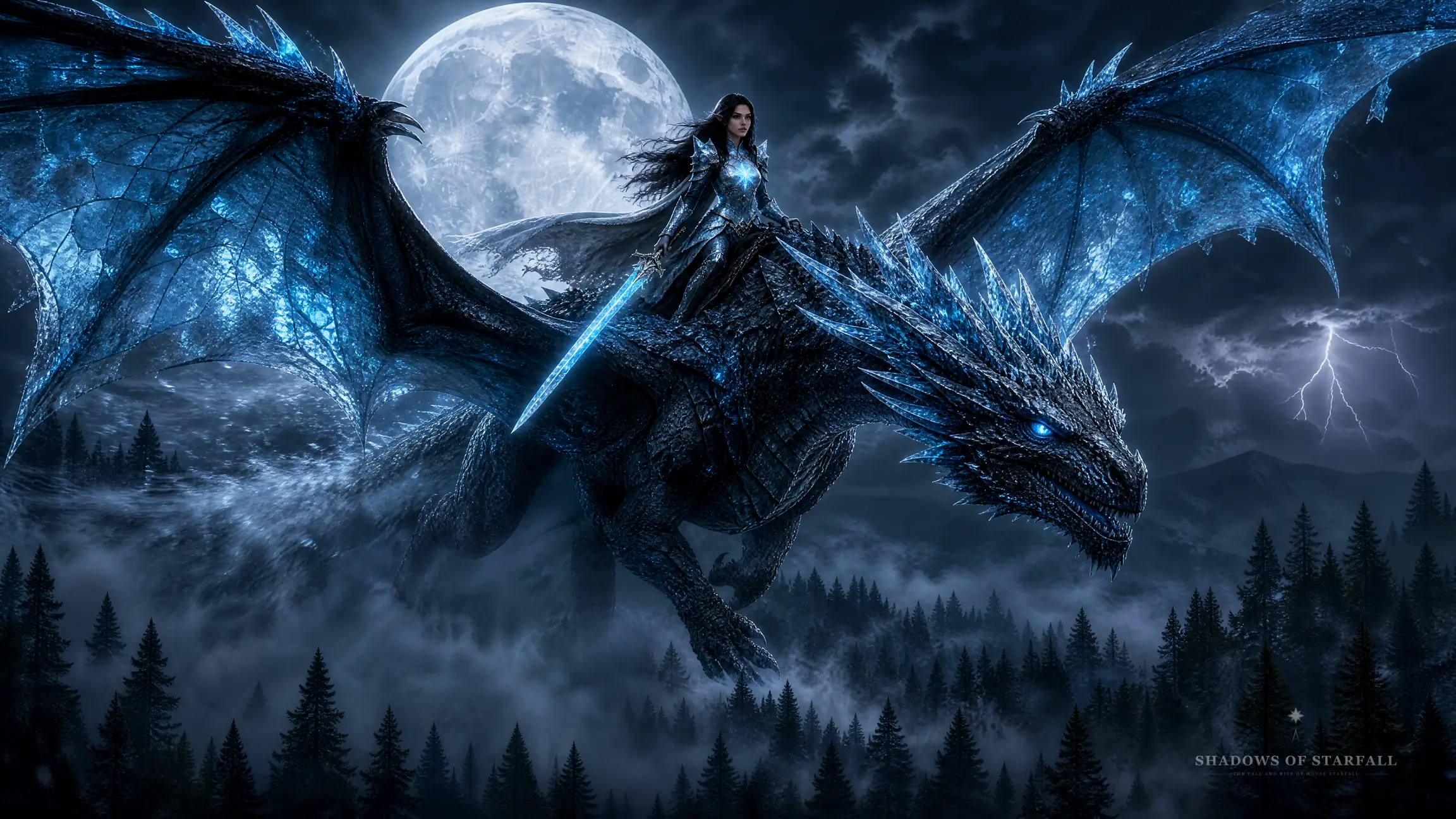 Mirianwe Sternenfall mit ihrem Drachen Aelrindel